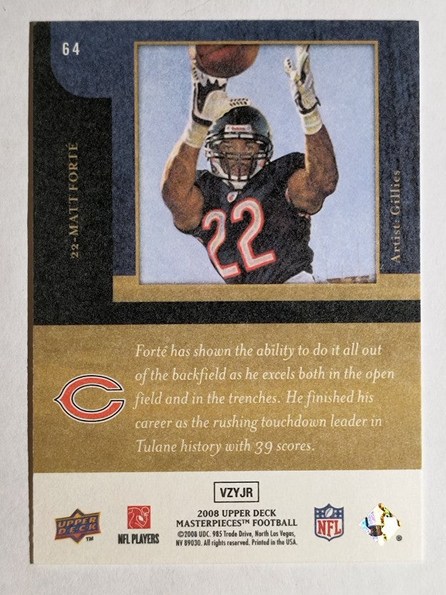 2008 UD Masterpieces #64 Matt Forte RC