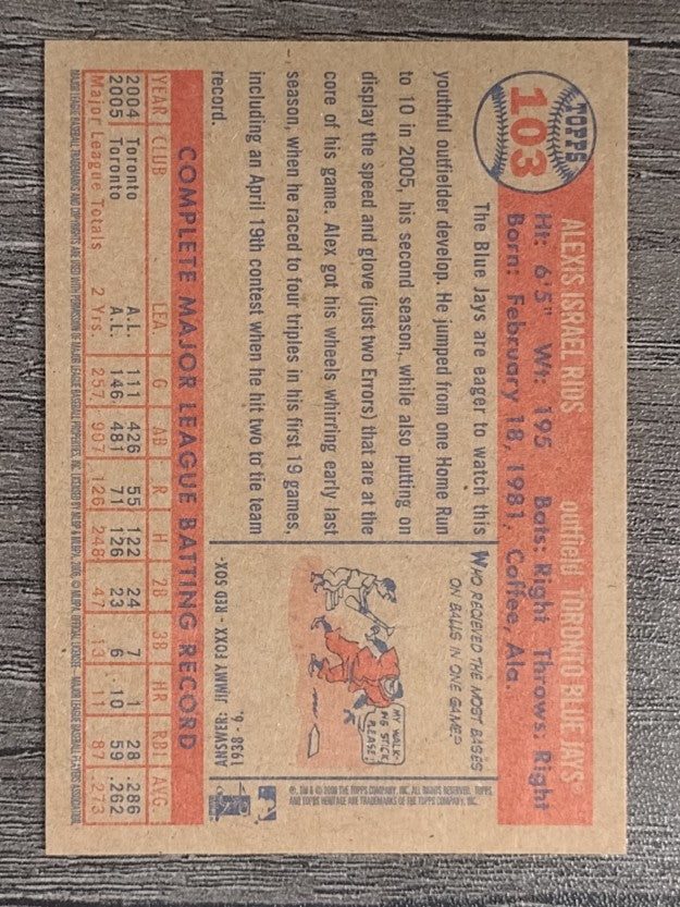2006 Topps Heritage #103 Alex Rios