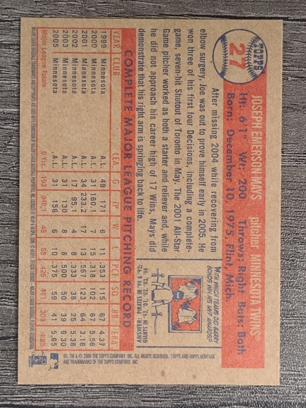 2006 Topps Heritage #27 Joe Mays