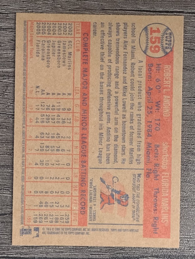 2006 Topps Heritage #159 Robert Andino RC