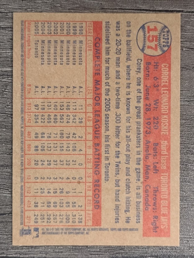 2006 Topps Heritage #157 Corey Koskie