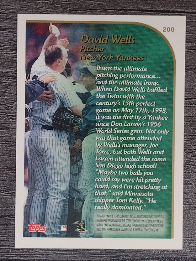 1999 Topps #200 David Wells HL