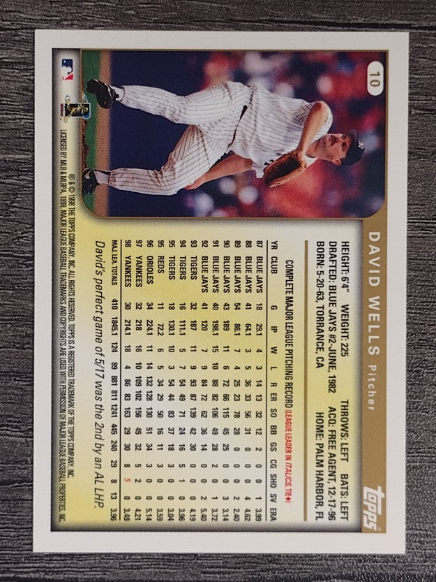 1999 Topps #10 David Wells