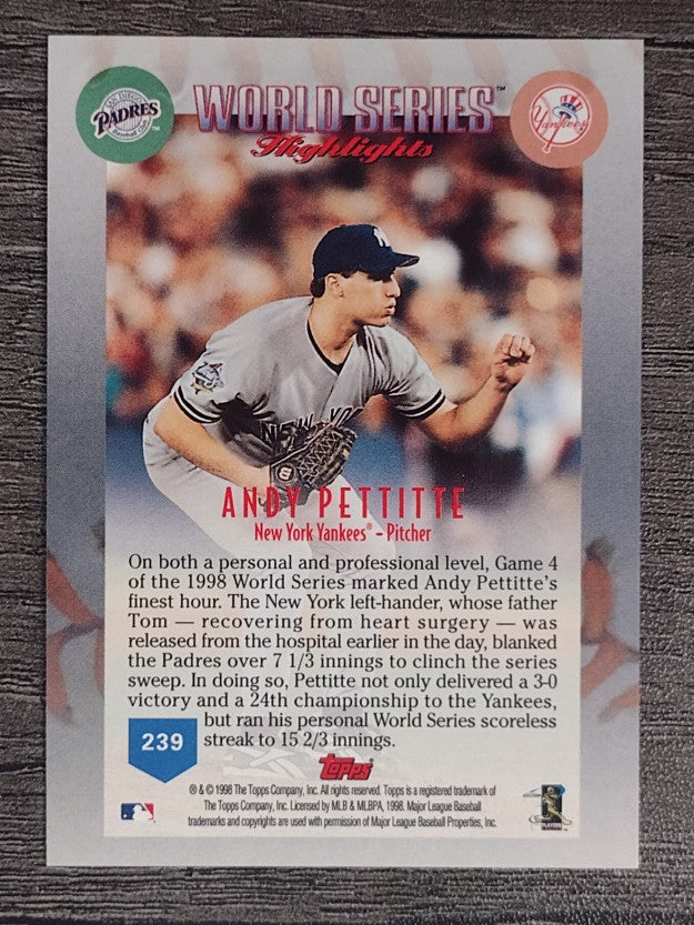 1999 Topps #239 Andy Pettitte WS