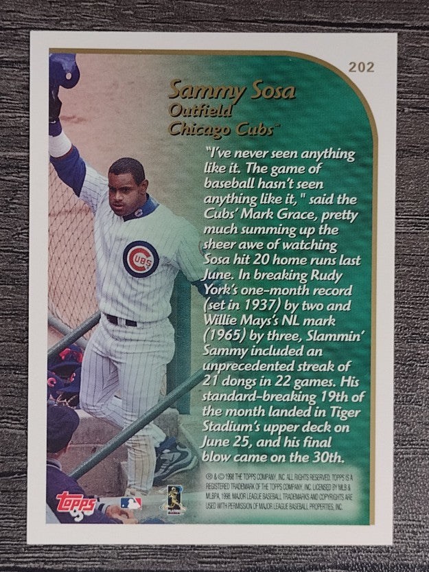 1999 Topps #202 Sammy Sosa HL