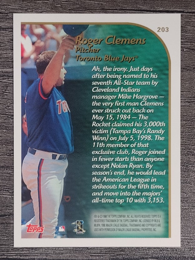1999 Topps #203 Roger Clemens HL