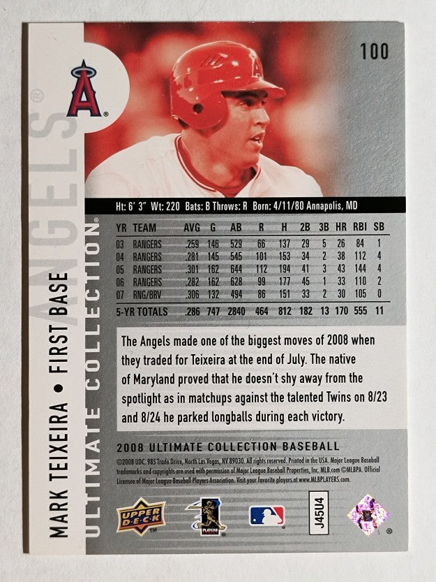 2008 Ultimate Collection #100 Mark Teixeira