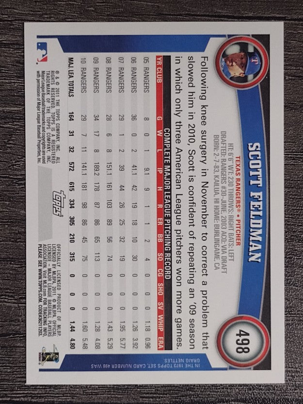 2011 Topps #498 Scott Feldman