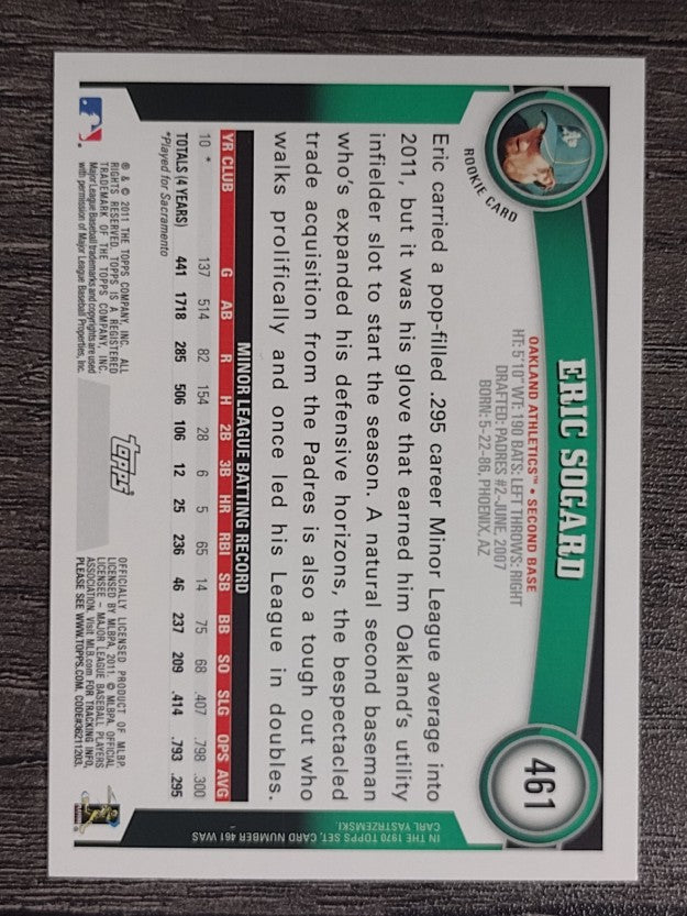 2011 Topps #461 Eric Sogard RC