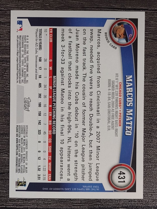 2011 Topps #431 Marcos Mateo RC