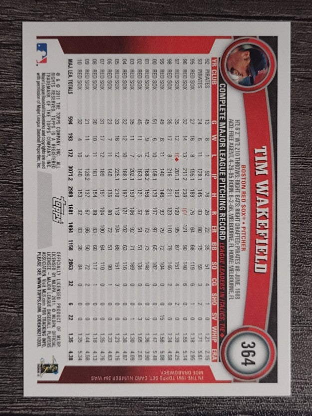 2011 Topps #364 Tim Wakefield