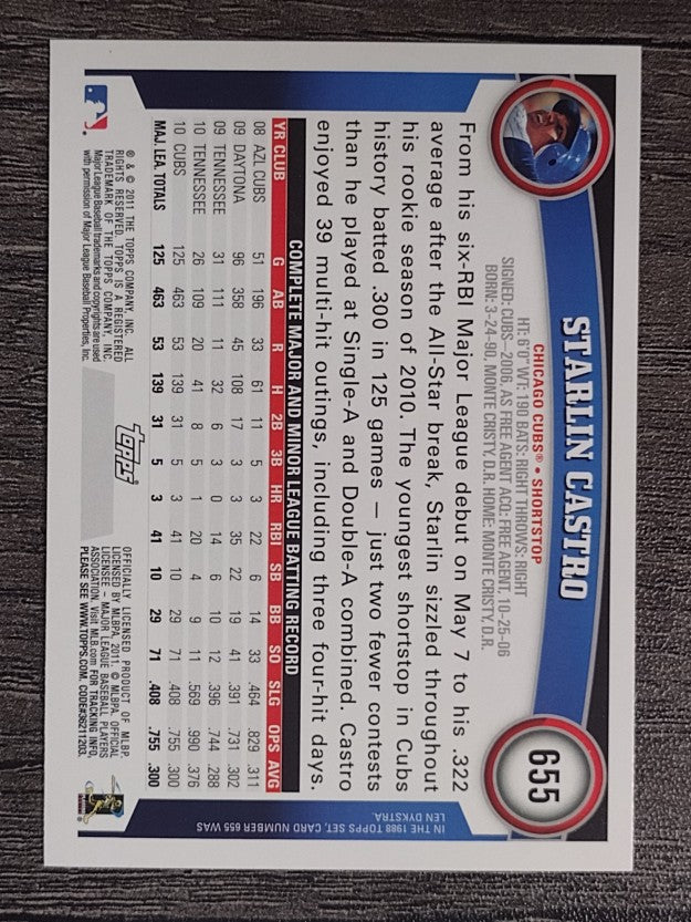 2011 Topps #655 Starlin Castro