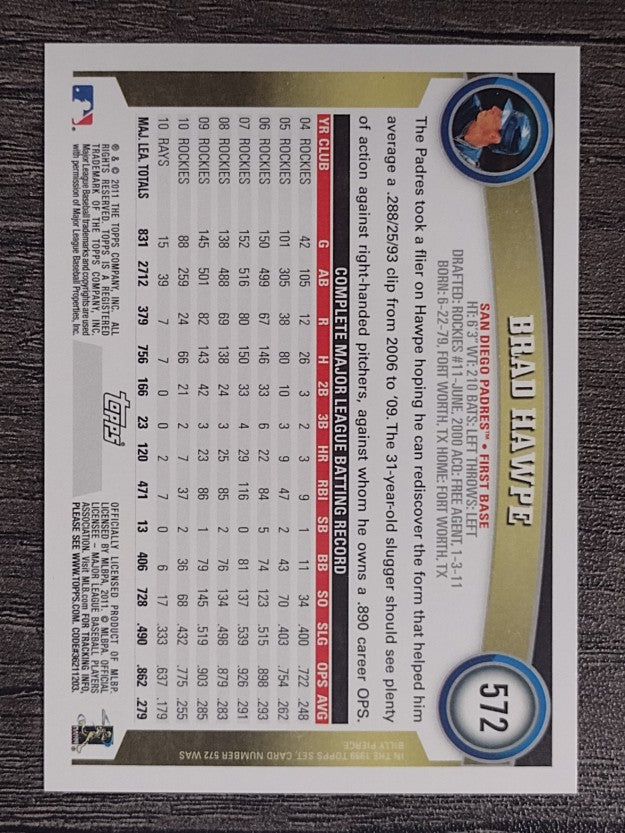 2011 Topps #572 Brad Hawpe