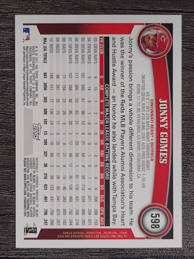 2011 Topps #598 Jonny Gomes