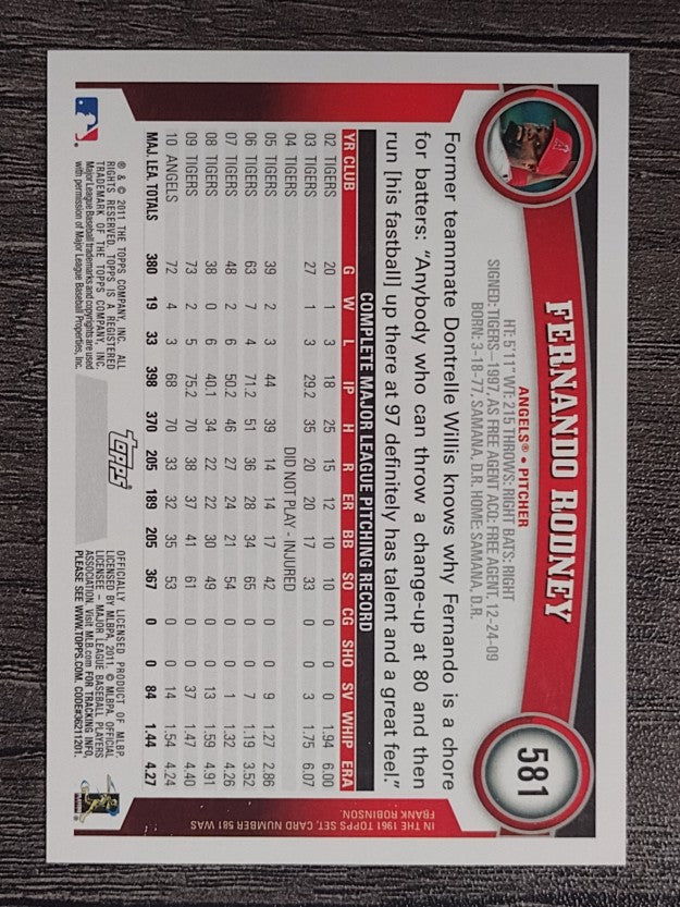 2011 Topps #581 Fernando Rodney