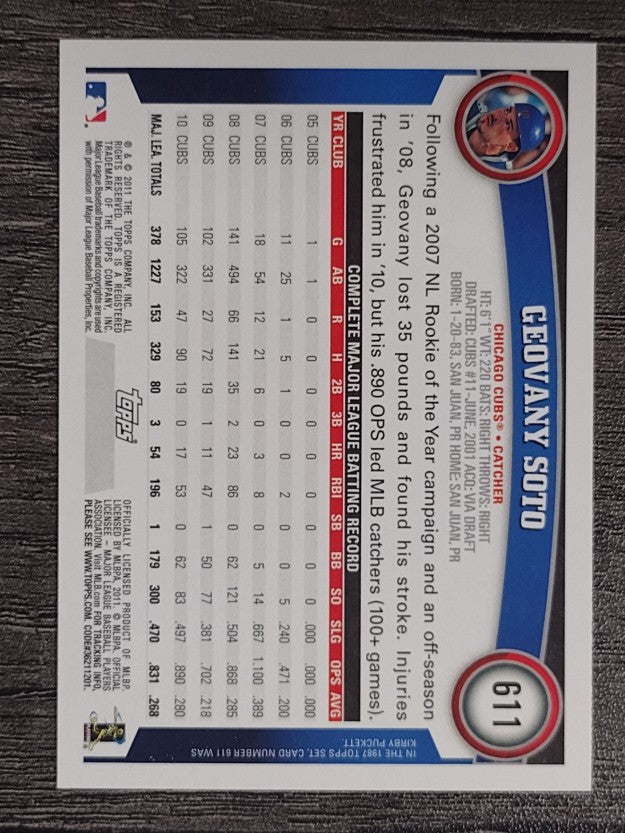 2011 Topps #611 Geovany Soto