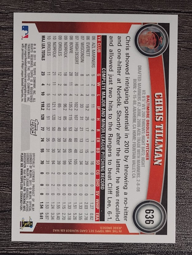 2011 Topps #636 Chris Tillman