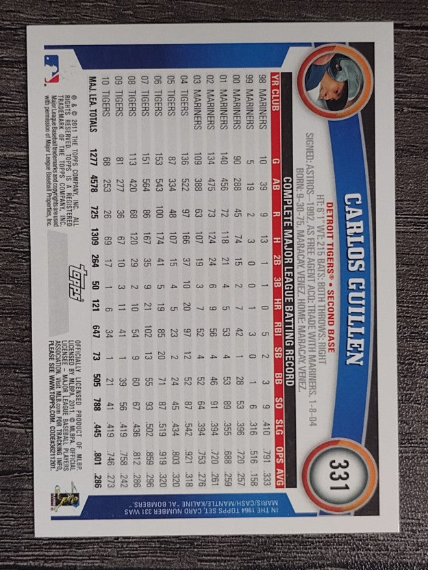 2011 Topps #331 Carlos Guillen