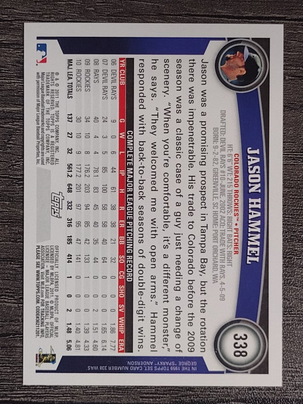 2011 Topps #338 Jason Hammel