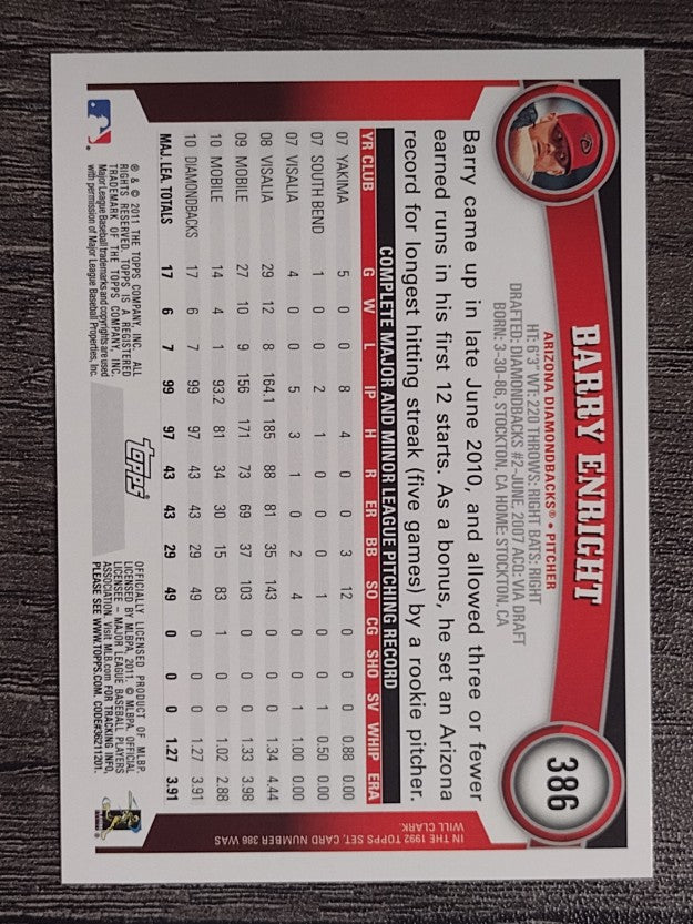 2011 Topps #386 Barry Enright RC