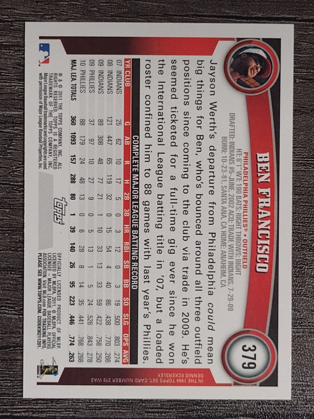 2011 Topps #379 Ben Francisco