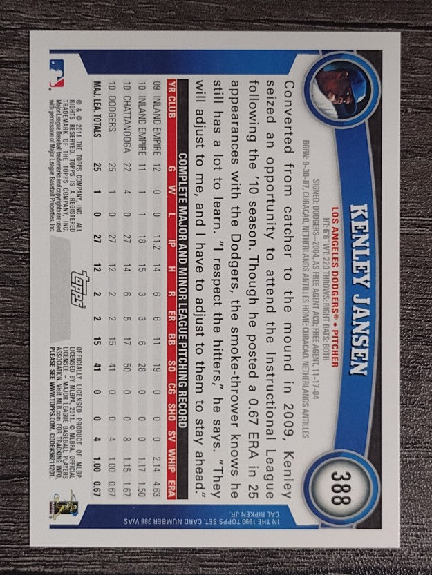 2011 Topps #388 Kenley Jansen