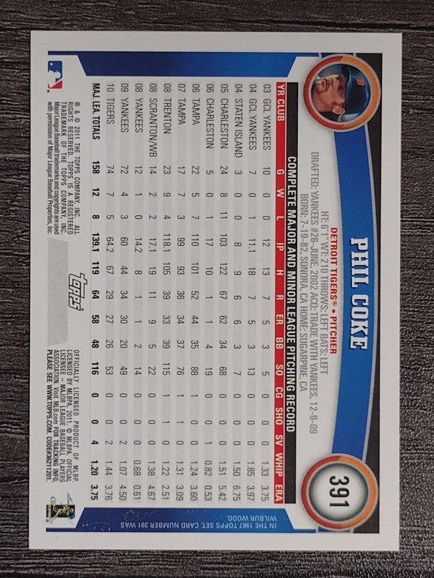 2011 Topps #391 Phil Coke