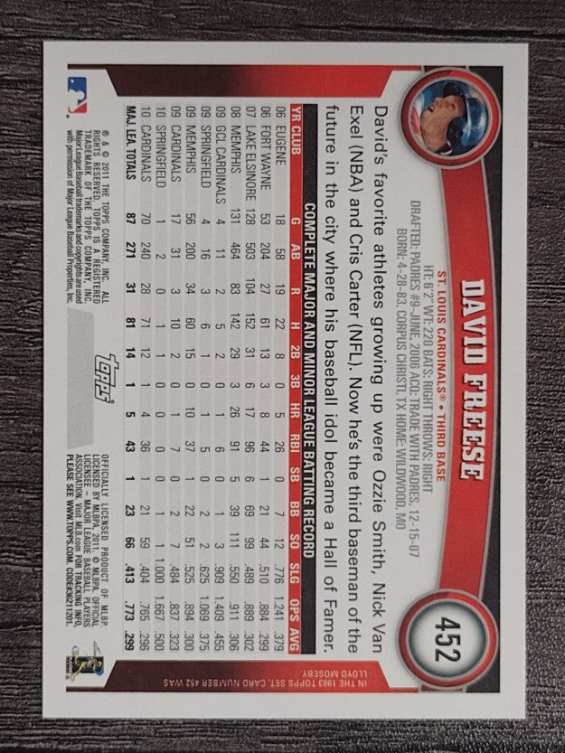 2011 Topps #452 David Freese
