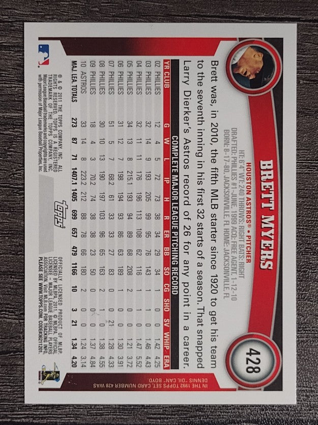 2011 Topps #428 Brett Myers