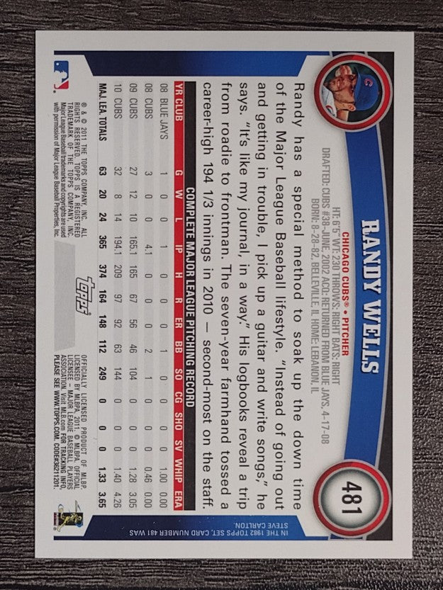 2011 Topps #481 Randy Wells