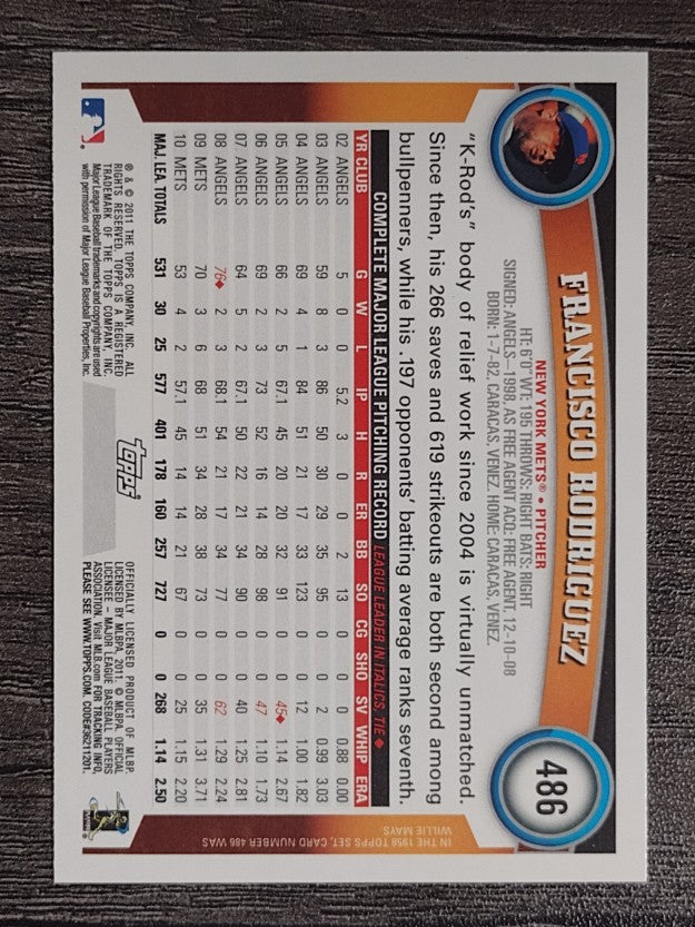 2011 Topps #486 Francisco Rodriguez