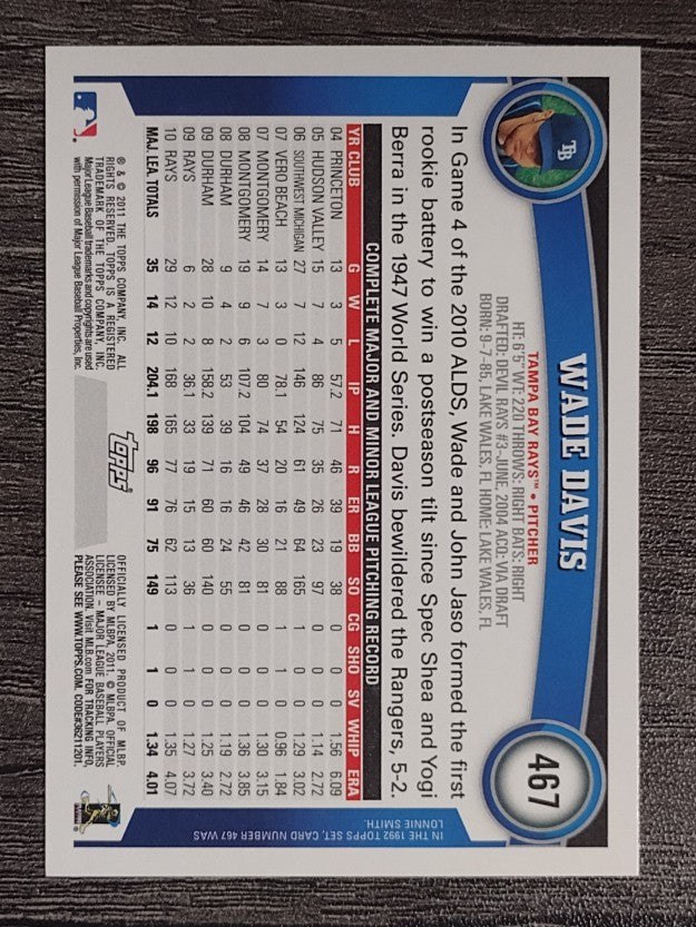 2011 Topps #467 Wade Davis