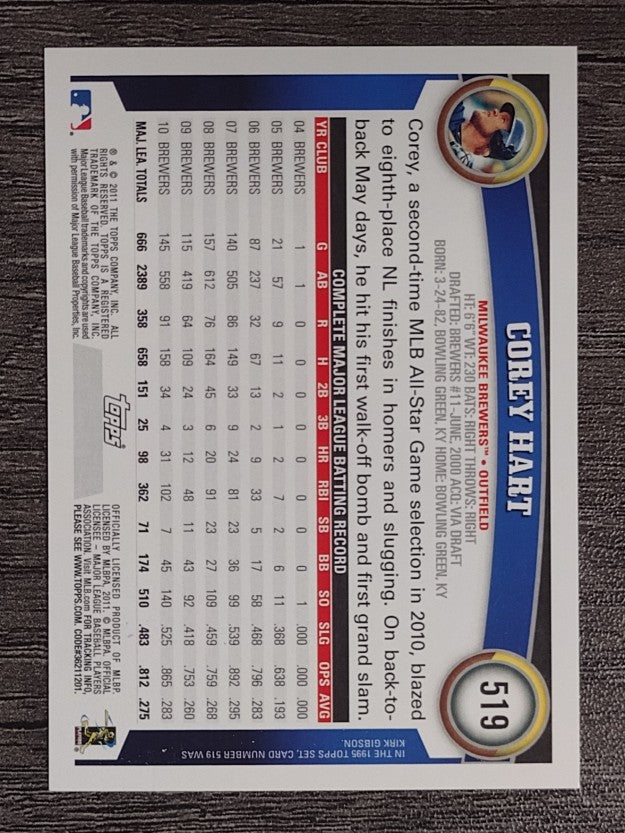 2011 Topps #519 Corey Hart
