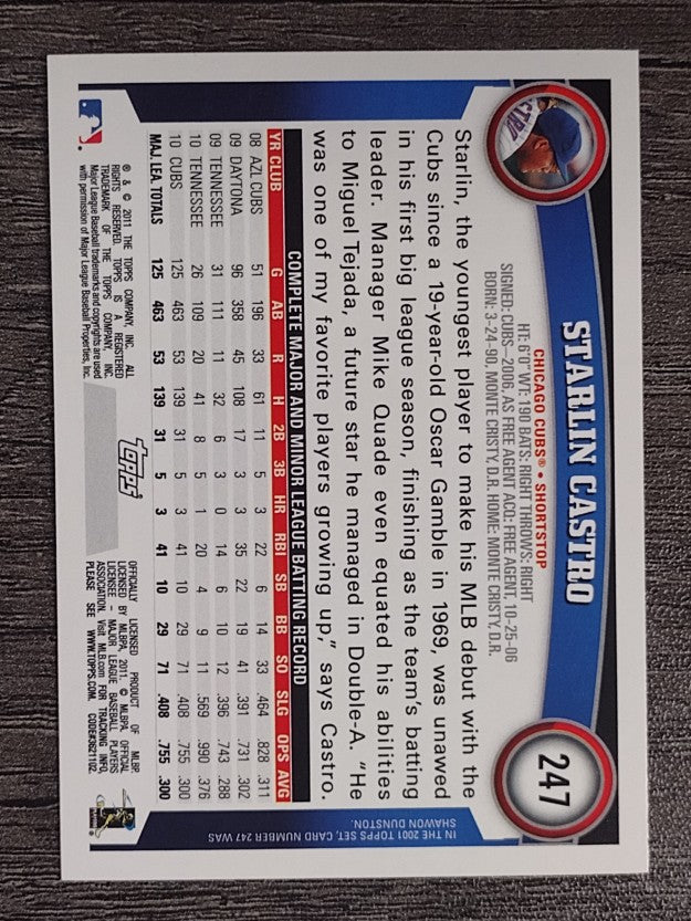 2011 Topps #247A Starlin Castro