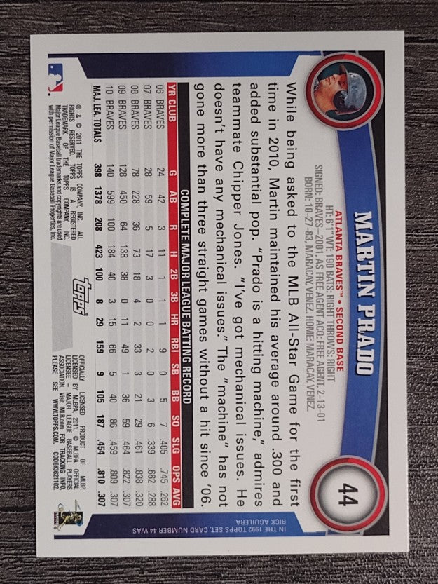 2011 Topps #44A Martin Prado