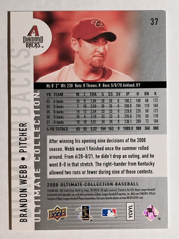 2008 Ultimate Collection #37 Brandon Webb