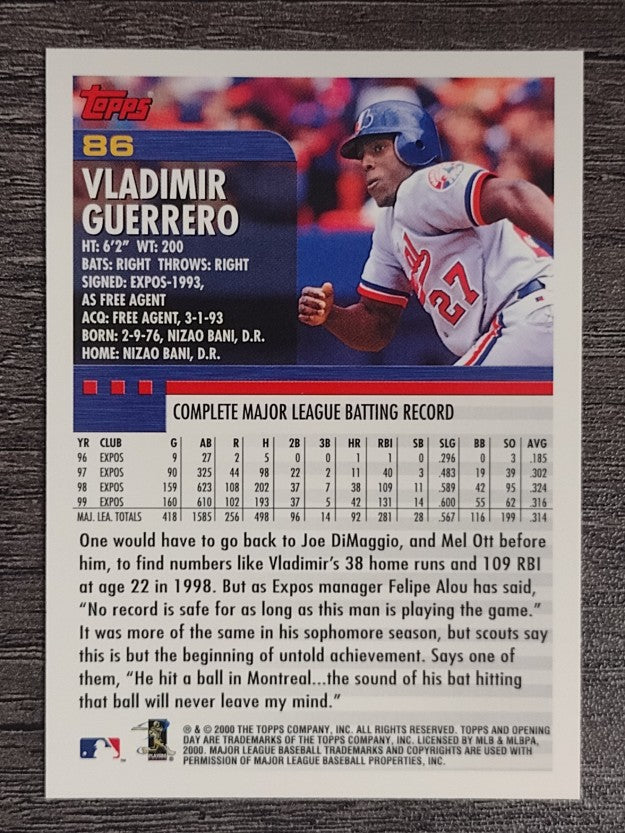2000 Topps Opening Day #86 Vladimir Guerrero