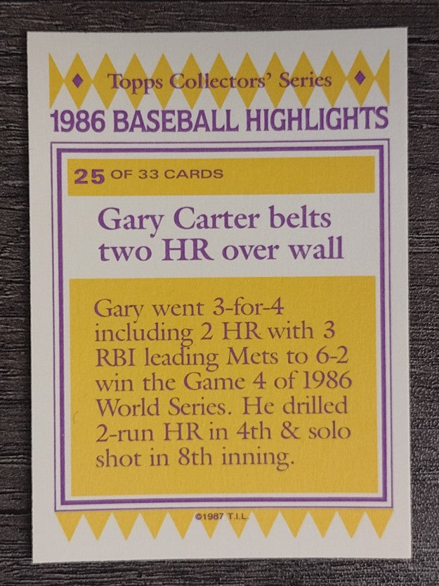 1987 Woolworth's Topps #25 Gary Carter