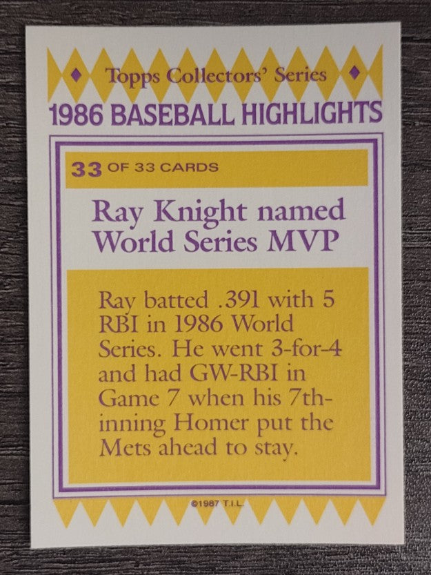 1987 Woolworth's Topps #33 Ray Knight