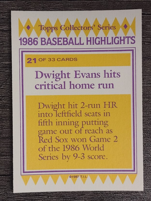 1987 Woolworth's Topps #21 Dwight Evans
