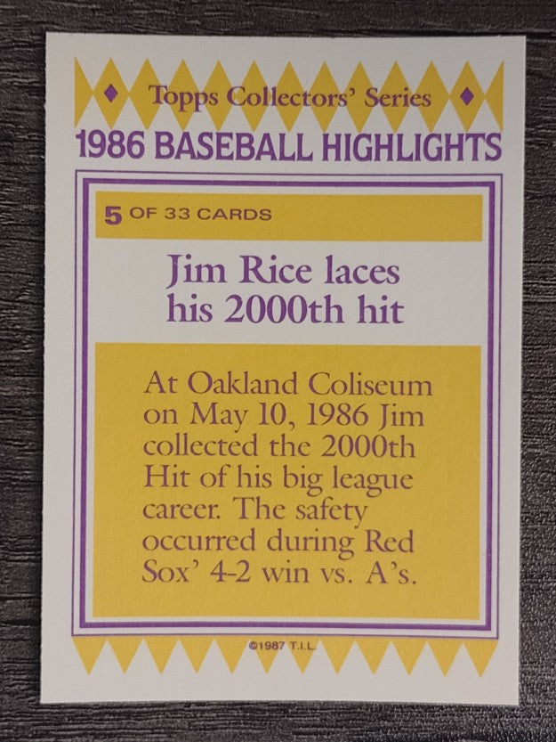 1987 Woolworth's Topps #5 Jim Rice