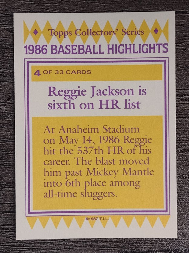 1987 Woolworth's Topps #4 Reggie Jackson