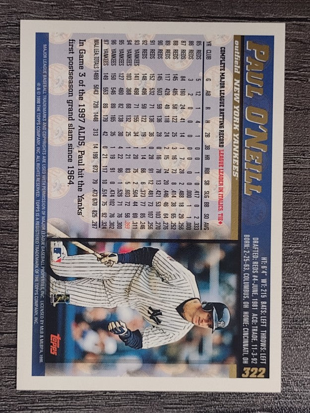 1998 Topps #322 Paul O'Neill