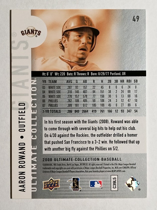 2008 Ultimate Collection #49 Aaron Rowand