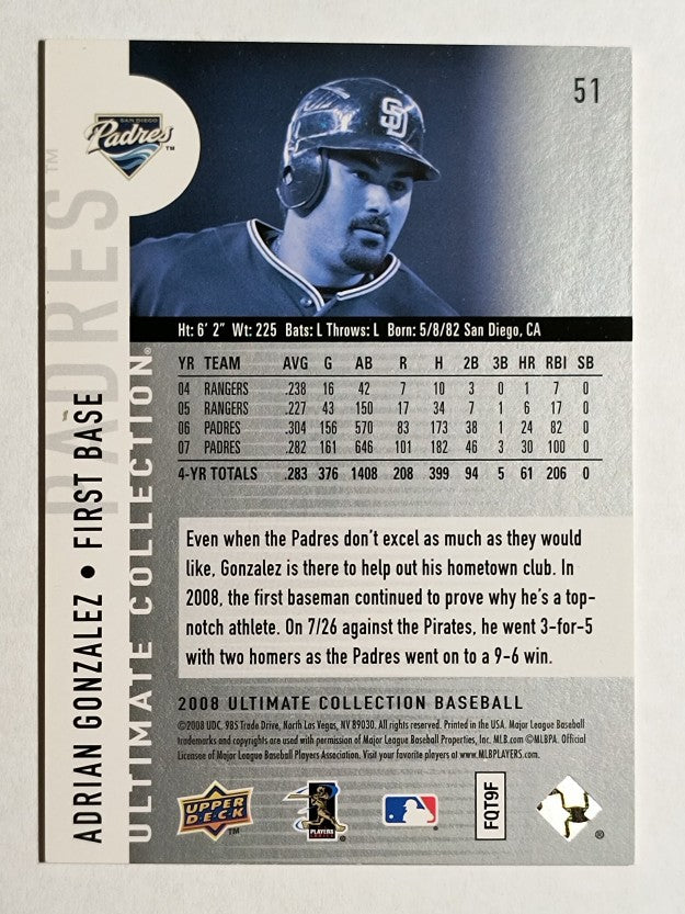 2008 Ultimate Collection #51 Adrian Gonzalez