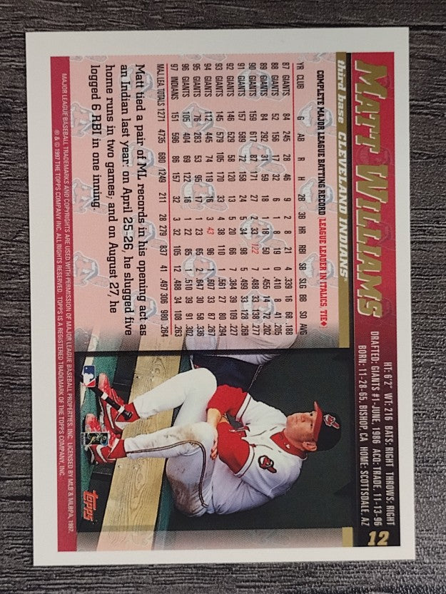 1998 Topps #12 Matt Williams