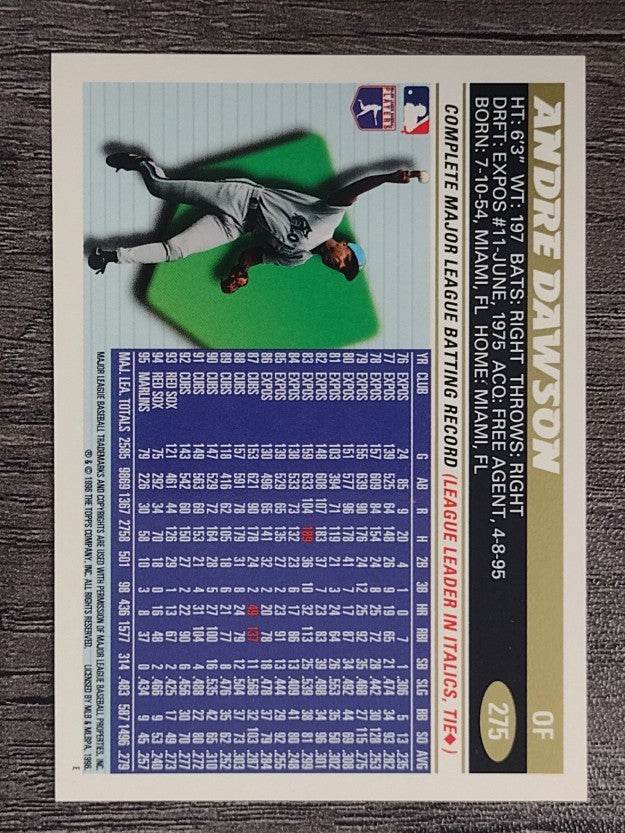 1996 Topps #275 Andre Dawson