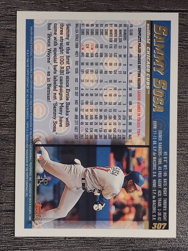 1998 Topps #307 Sammy Sosa