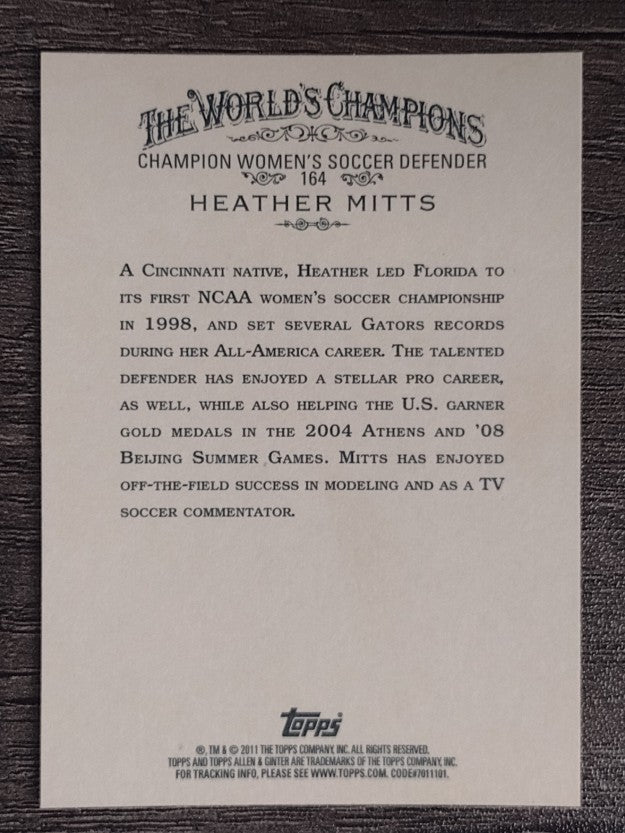 2011 Topps Allen and Ginter #164 Heather Mitts