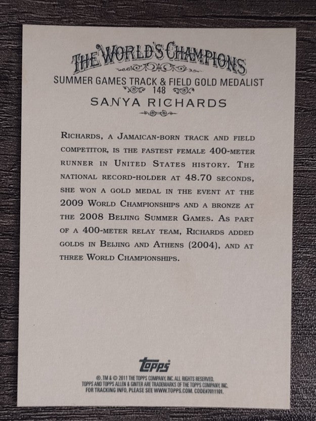 2011 Topps Allen and Ginter #148 Sanya Richards